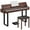 Walnut, variant on UMOMO 88 Weighted Key Digital Piano with Metal Stand, Beginner Keyboard Piano with Piano Bench, Full Size Heavy Hammer Weighted Action Electric Piano Keyboard with USB MIDI, Black