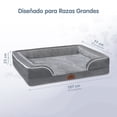 thumbnail image 2 of MAGMALIFE Cama Ortopédica Extra Grande para Perros con Espuma de Alta Densidad y Tela Terciopelo Suave Funda Lavable Base Antideslizante, Ergonomica 107x77x23 cm, 2 of 7