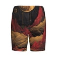 thumbnail image 7 of Daiia Lunar Mountains Golden Rivers Mens Woven Stretch Pajama Short,Short Pajama Pants-Medium, 7 of 7