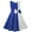 Blue, variant on Girls Dress Color Block Contrast Bow Tie Party 5