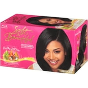 Soft & Beautiful Regular No-Lye Conditioning Relaxer Kit - Relaxed Hair. Coconut, Olive, and Argan Oil.