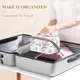 thumbnail image 3 of FORMRS Makeup Bag Travel Cosmetic Organizer for Women Fold Flat Zipper Pouch with Handle, Purple Wildflowers, 3 of 8