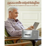 Jazmm Portable Cassette Recorder Player, AM/FM Cassette Tape Player with Built, in Loud Speaker, Microphone & 3.5mm Earphone Jack, AC/AA Battery Powered, Ideal Gift for Home