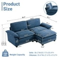 thumbnail image 2 of Zimtown Sectional L-Shaped Sofa with Ottoman, 3-4 Person Living Room Couch, 2 Seater and 1 Ottoman, Double-Layered Burlap, Blue, 2 of 9
