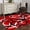 Red, variant on Area Rug for Living Room, Red Geometric Non-Slip Indoor Large Carpet for Bedroom/Dining Room, Modern Abstract Black White Striped Lines Washable Low-Profile Rectangle Floor Mat Runner Rugs - 3 x 5 Ft