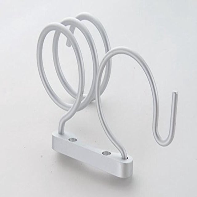 Soporte para secador de pelo Soporte para secador de pelo de acero inoxidable para colgar en la pared Blanco Alta capacidad de carga Jadeshay A