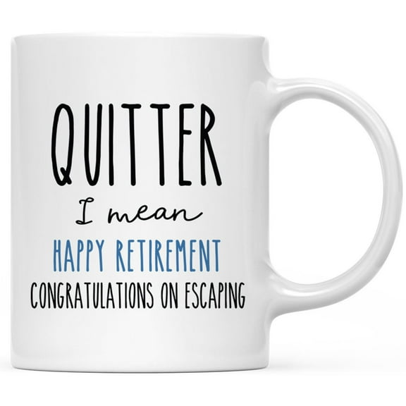 Koyal Wholesale Funny Retirement Coffee Mug, Quitter Ceramic Retirement Mug for Gifts, 11 oz, 1-Pack