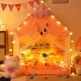 thumbnail image 4 of Playhouse Tent with Window Star Light String Foldable Detachable Kids Play Tent Breathable Princess Castle Tent Large Castle, 4 of 11