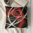 thumbnail image 3 of YINGXI  Red and Black Throw Pillow Covers Grey Modern Abstract Decorative Pillow Cases Soft Velvet Geometric Two Sides Pattern Decor for Sofa Couch Living Room Bedroom Home Outdoor 22x22in, 3 of 5