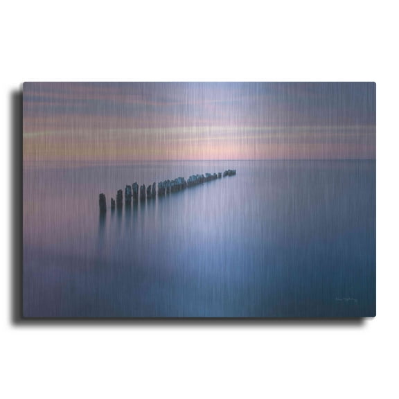 Luxe Metal Art 'Lake Superior Old Pier IV' by Alan Majchrowicz,Metal Wall Art, 24"x16"