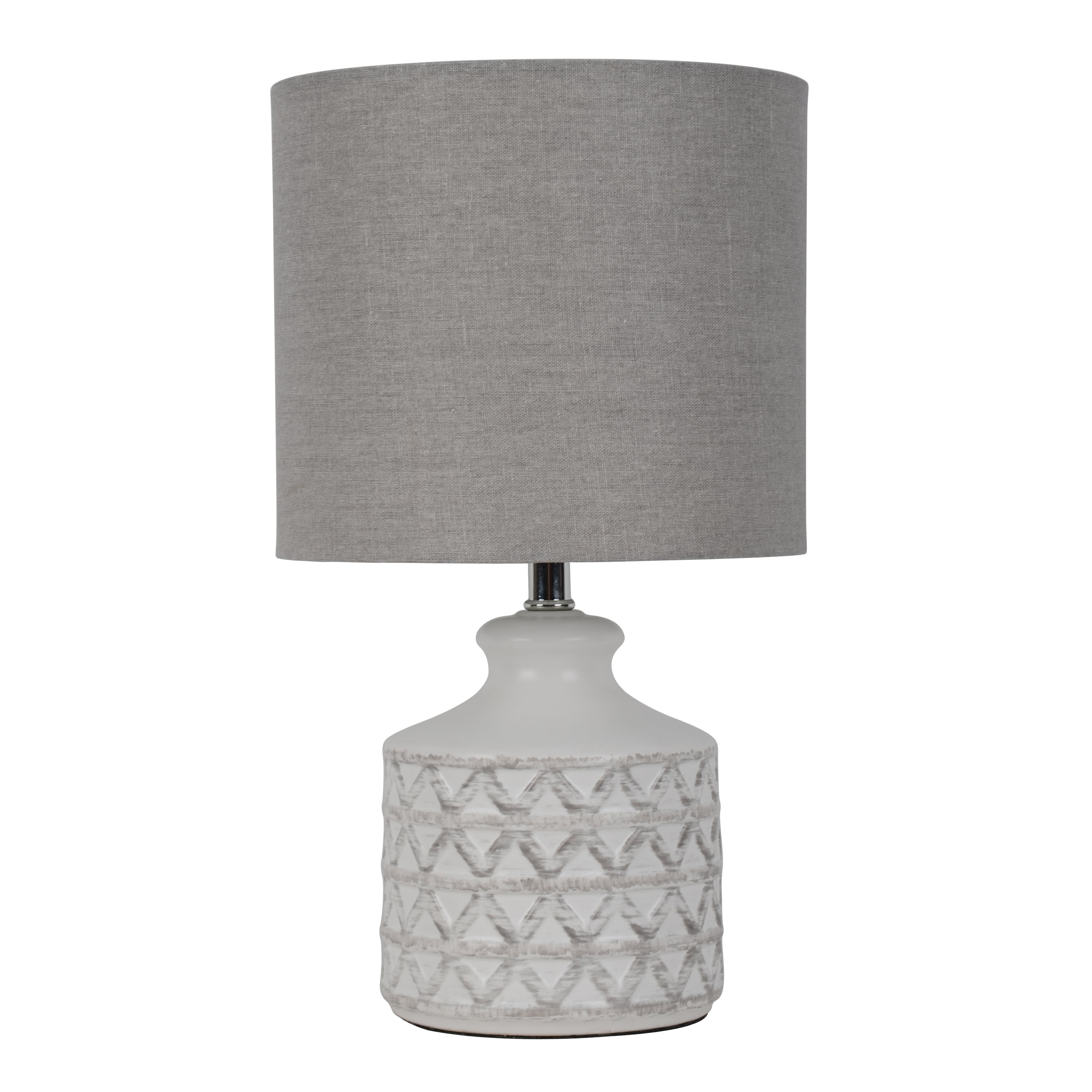 Better Homes & Gardens Diamond Weave Ceramic Table Lamp, Distressed White
