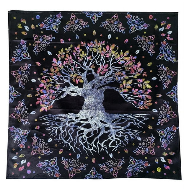 Nvzi Mantel de altar de 25 x 25 pulgadas, cuadrado, para mesa, tarot, suministros de brujería (negro)