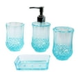 thumbnail image 5 of Fiocias 4Pcs Soap Dispenser Acrylic Toothbrush Holder Bathroom Accessories Set Toothbrush Blue, 5 of 9
