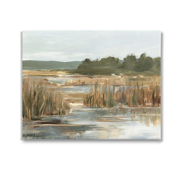 Stupell Industries Murky Stream Landscape Landscape Painting Gallery Wrapped Canvas Art Print Wall Art, 20 x 16
