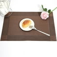 thumbnail image 1 of Woven Placemats,Antiskid Heat Insulation Mats Rectangle Table Placemat Dinner Kitchen Pad,Brown, 1 of 1