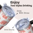 thumbnail image 4 of 20oz elephant Stainless Steel Tumbler with Handle and Straw Insulated Travel Water Bottle Coffee Mug with Lid and Straw Ideal for Home Office Outdoor Use Gift for Women Men, 4 of 6