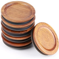 6Pack Regular Mouth Mason Jar Lids Acacia Wooden Storage Canning Jar Lids Ball Jars Wooden Lids with Airtight Silicone Seal, Brown