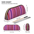 thumbnail image 2 of Leather Semi-Circular Storage Bag 7.5×2.6×1.4in Single Pocket Design Semi-Circular Shape Can Be Used As A Storage Pen Makeup Bag Mediumvioletred Stripe_4, 2 of 7