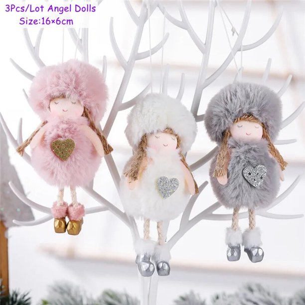 Muñecas de Ángel de gnomos de Navidad para el hogar, adornos colgantes de árbol de Navidad, regalo de Año Nuevo 2023, 3 piezas por juego, 2024