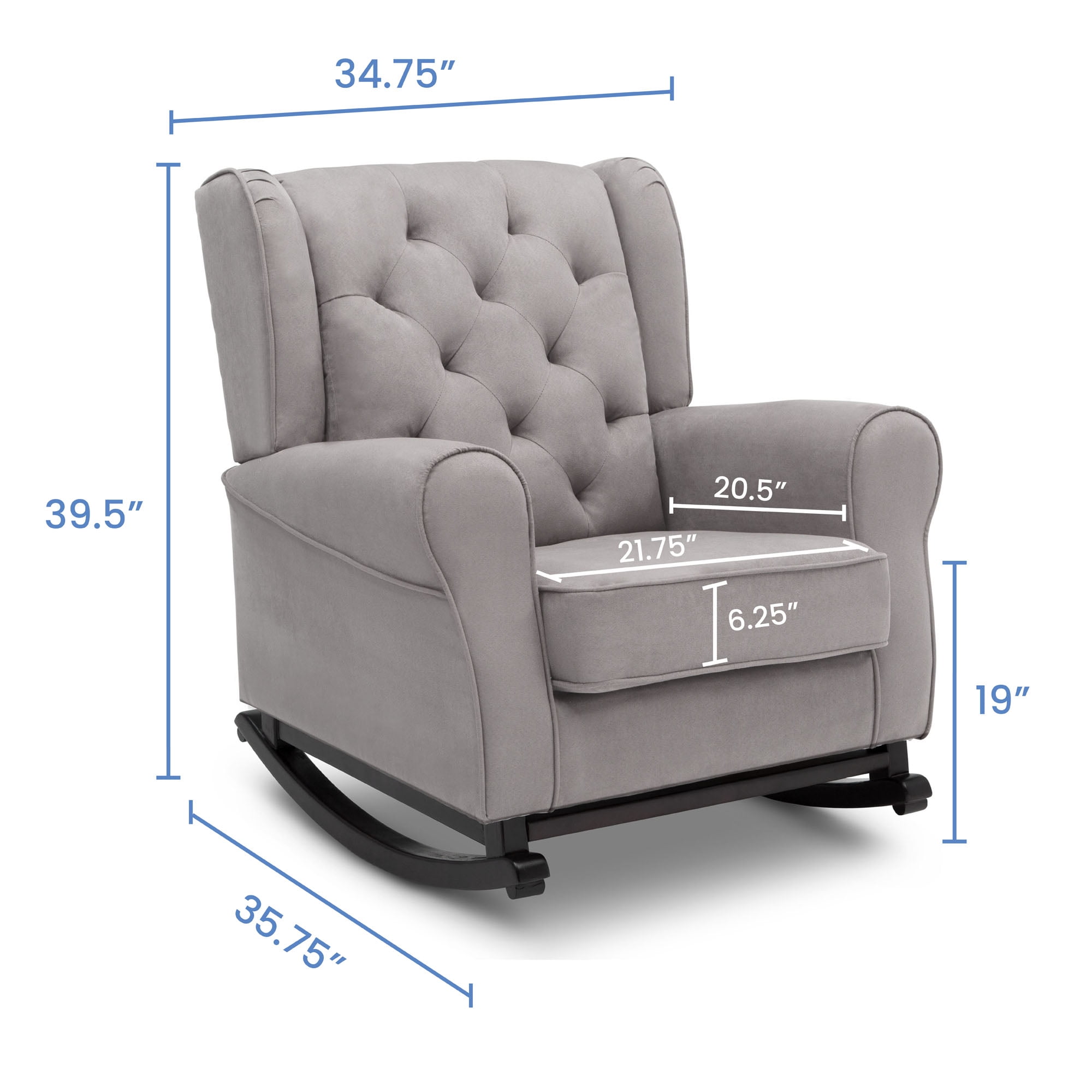 Delta Children Emma Nursery Rocking Chair Graphite Walmart