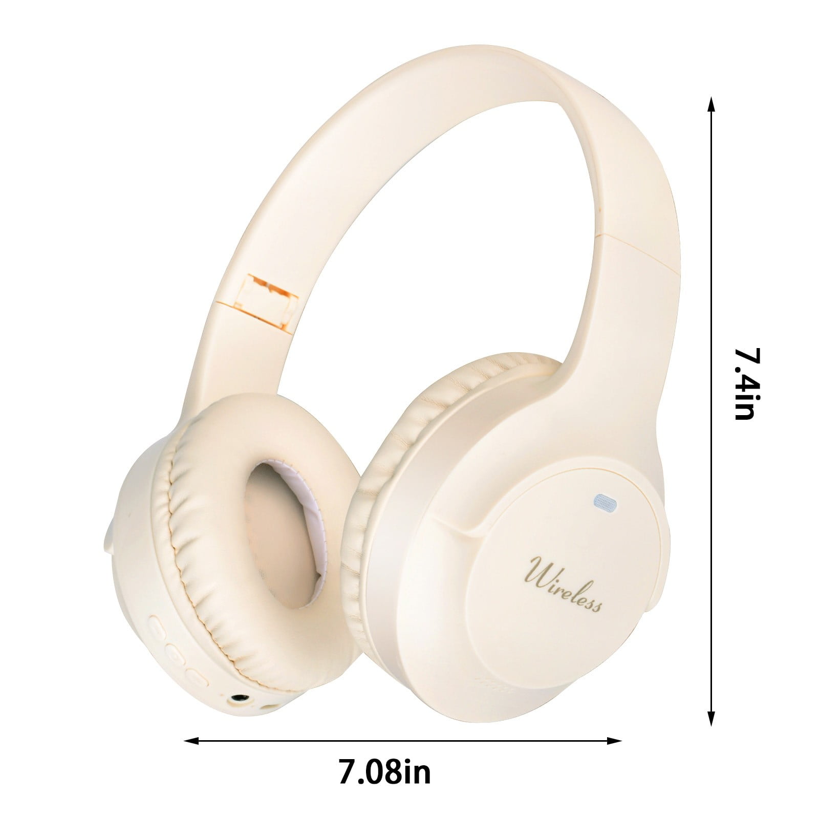 Wireless Headset with AI Noise Cancelling Microphone Bluetooth Headset - Bluetooth V5.2 Headphones with USB Dongle, Charging Base & Mic Mute for Computer/Laptop/PC/iPhone/Android/Cell Phones(Beige)