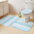 thumbnail image 2 of Gradient Aqua Blue Bath Mat 3 Piece Bathroom Rug Set, Modern Rustic Minimalist Pastel Solid Non Slip Bath Rug Contour Mat and Toilet Lid Cover, Absorbent Shower Mats Soft Bath Rugs and Mats Sets, 2 of 8