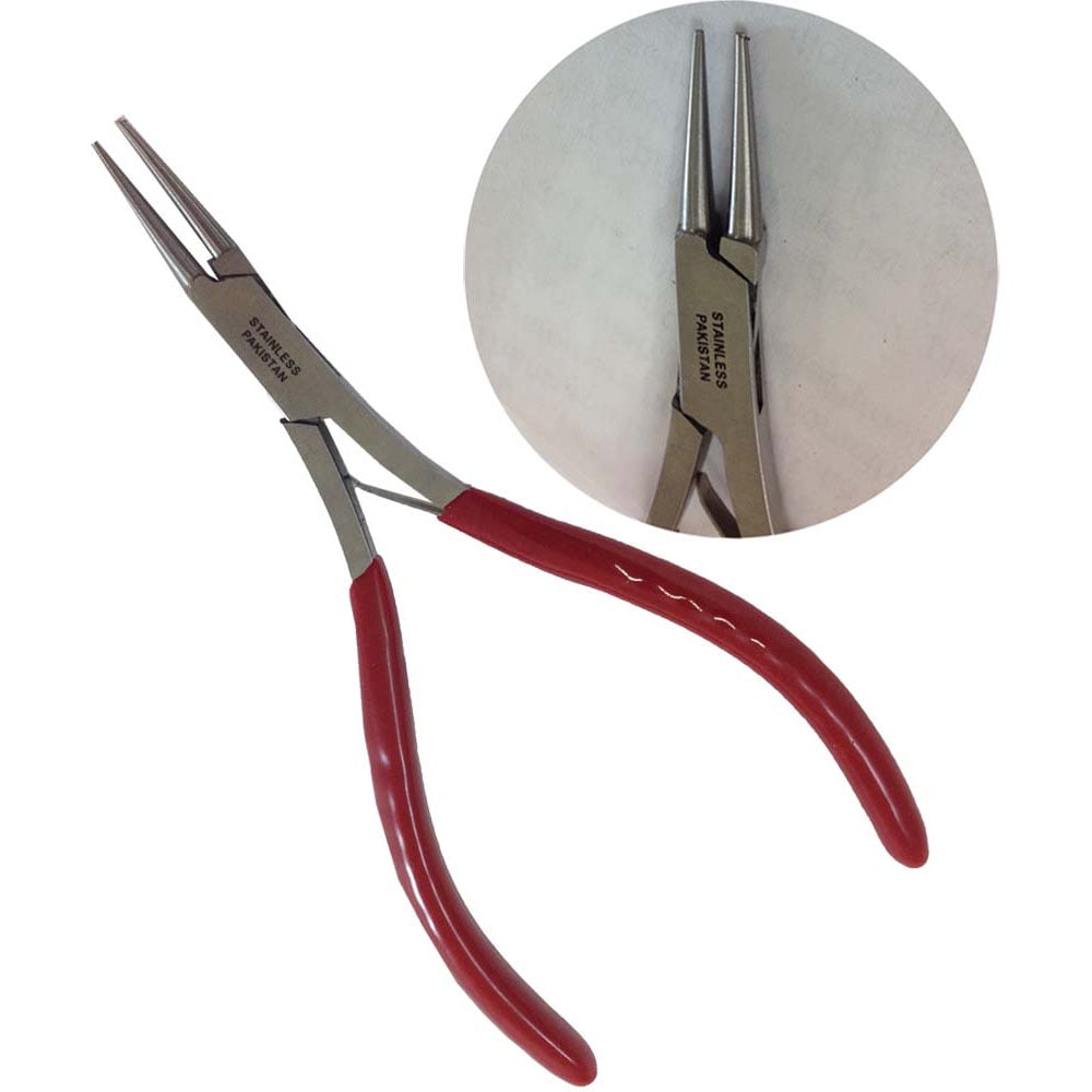 6 Mini Needle Nose Pliers (Non-Serrated Jaw) with Return Spring
