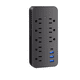thumbnail image 1 of Regleta Cargador Multicontactos Con 8 Salidas 3 Usb 1 Tipo C Negro, 1 of 5