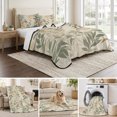 thumbnail image 6 of Twin XL Quilt Set 68''x98'', Sage Green Yellow Botanical Lightweight Summer Bedspread Coverlet Set with 2 Pillow Shams, Vintage Spring Summer Breathable All Season Quilt Bedding for Dorm/Guest Room, 6 of 9