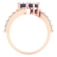 thumbnail image 4 of 1.98ct round cut blue sapphire 18k rose gold Bridal Wedding Engagement Promise Anniversary Ring for Women size 5, 4 of 7