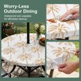 thumbnail image 5 of Round Outdoor Tablecloth with Umbrella Hole and Zipper, Orange Palm Tree Tablecloth with Elastic Waterproof, Tropical Summer Botanical Forest Modern Patio Table Covers for 55" - 60" Pool Tables, 5 of 9