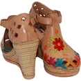 thumbnail image 3 of The Western Shops Womens Leather Mexican Huarache Sandal, Wedge Platform Sandals, 3 of 5