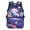 Axolotl Starry Sky, variant on Blue Lightning Bolt Pattern 17 Inch Bookbag for Girls, Polyester Fabric Large Capacity Lightweight Backpack for School