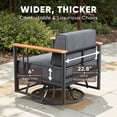 thumbnail image 4 of Unnifurnzi 4 Pieces Patio Furniture Set-Patio Conversation Sets with Swivel Rocking Chairs High Back Patio Couch for Deck Porch Poolside Balcony-Black/Dark Gray, 4 of 7