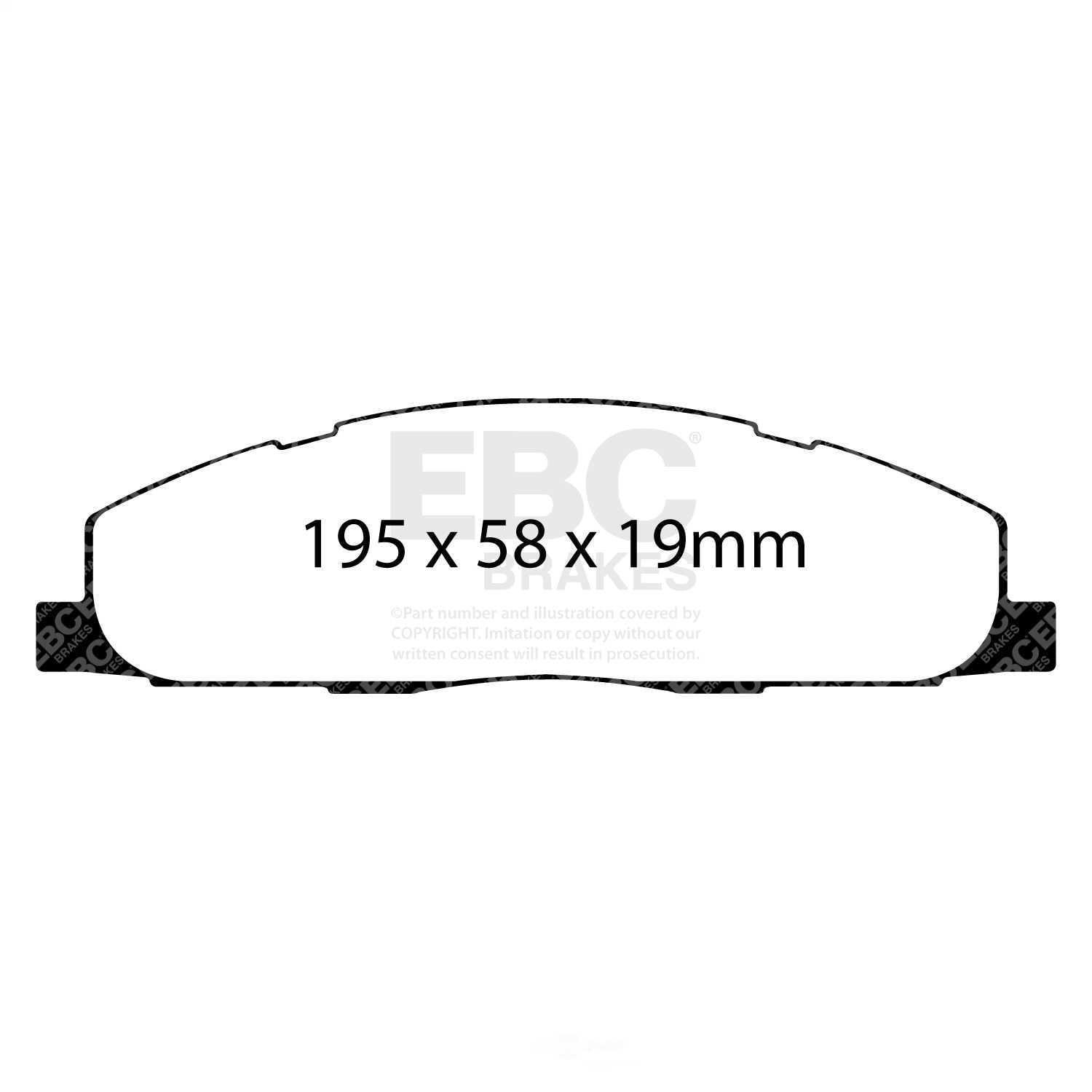 EBC 09-11 Dodge Ram 2500 Pick-up 5.7 2WD/4WD Yellowstuff Rear Brake Pads Fits select: 2013-2020 RAM 3500, 2009-2012 DODGE RAM 3500