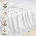 thumbnail image 3 of Amay Satin Silk Flat Sheet – Twin, White – Smooth, Silky Bedding for Guest Room, Kids’ Room, Dorm, or Master Bedroom – Lightweight and Easy Care, 3 of 5