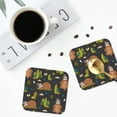 thumbnail image 5 of Balery 6 Pcs Funny Sloths In The Forestleather Coasters Set, Drink Table Cup Coasters For Living Room Kitchen Coffee Decor, 5 of 9