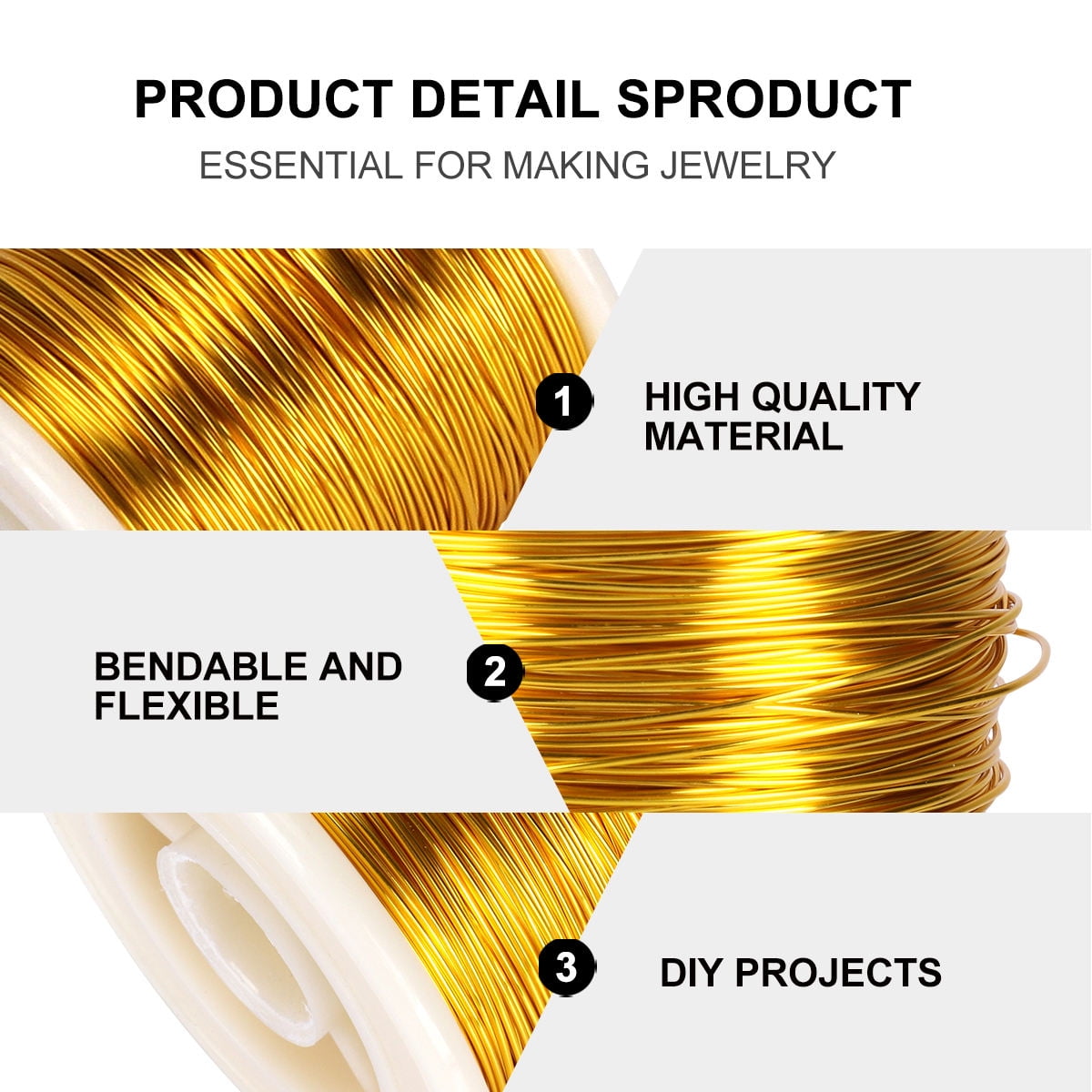 FRCOLOR  Jewelry Wire Copper Accessories for Necklace Making