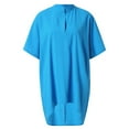 thumbnail image 3 of Gibobby Playera TéRmica Ligera Tops sueltos sólidos blusa de manga casual mujer cuello en V blusa corta de mujer（Azul， XL), 3 of 5