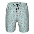 thumbnail image 3 of Honeii's Owl Print Men's Casual Shorts with Drawstring，Swim Trunks Quick Dry Beach Shorts, 3 of 5