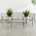 thumbnail image 3 of Best Choice Products 4-Piece Outdoor Textilene Patio Conversation Furniture Set w/ Loveseat, Table - Gray/Gray, 3 of 9