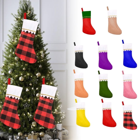 HomelyJoy Pack of Stockings, Christmas Stockings to Decorate with Gold Trim, 14 Inch Red and White Felt Stockings for Family Christmas Holiday Decorations and Gift Hanging