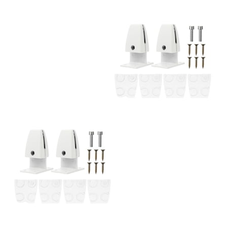 2 PCS Desktop Bezel Clip Dual Monitor Mount Stand Riser White