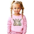 thumbnail image 2 of Camo 3 Easter Bunnies Sweatshirt for Women Teens & Kids Spring Family Matching Pullover Pink Sweatshirt 5-6, 2 of 8