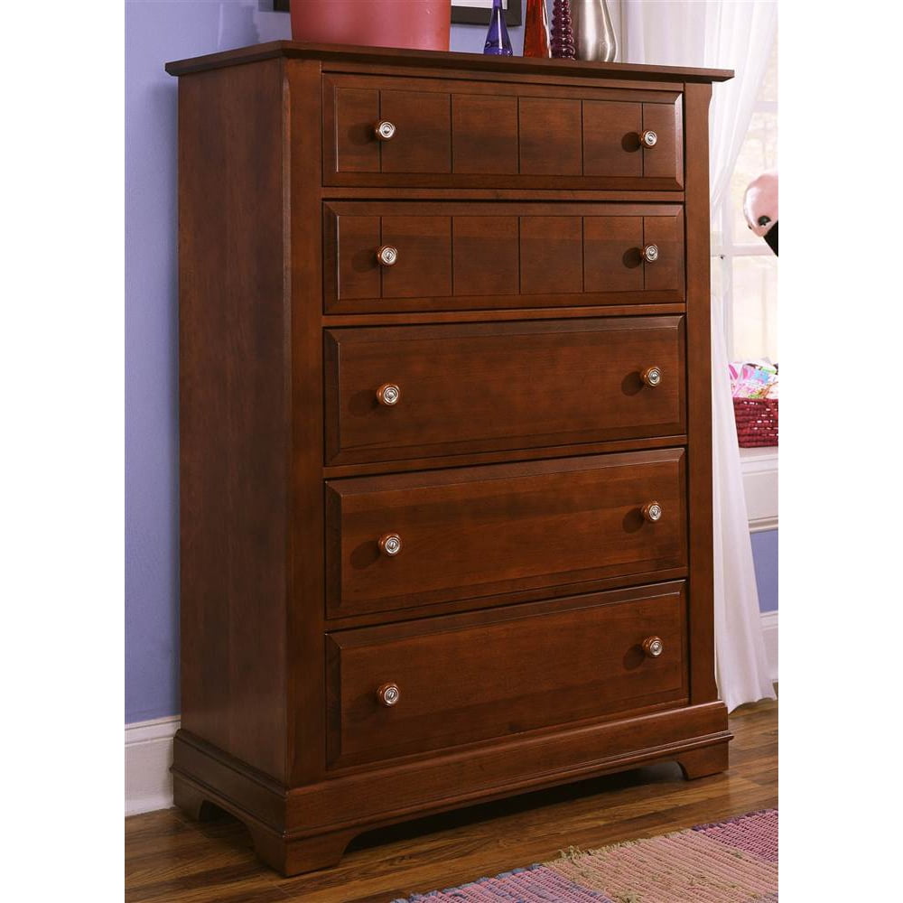 5 Drawer Chest In Cherry Finish