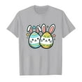 thumbnail image 4 of Kids Easter Shirt Cute Bunny Egg Graphic Tees Short Sleeve Regular Fit Casual Holiday Outfits Little Boys Girls 2-8T Grey, 3-4 Years, 4 of 4