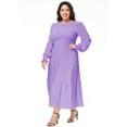 thumbnail image 4 of Women Summer Plus Size Long Maxi Dress Party Cocktail Dress Smocked Tiered Ruffle Beach Sundress, 4 of 6