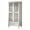 Antique Gray White, variant on GZXS 55" Tall Freestanding Storage Cabinet with Drawer, 2-Door Vintage Hollow-Carved Accent Cabinet with Adjustable Shelves & Solid Wood Legs, for Living Room, Kitchen & Entryway (Antique Blue)