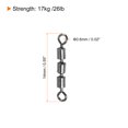 thumbnail image 2 of High Speed 3 Roller Swivel, 26lb Copper Barrel Bead Chain Rolling, Black 20 Pack, 2 of 6