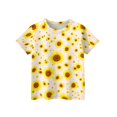 thumbnail image 3 of Abcomgle Girls Casual Tshirts Summer Short Sleeve Tshirts Toddler Sunflower Print Tshirt Trendy Crewneck Cotton Tee Tops Girls, 3 of 5